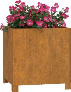 vidaXL Donice na nóżkach, 2 szt., szare, 42x40x43 cm, stal kortenowska 3