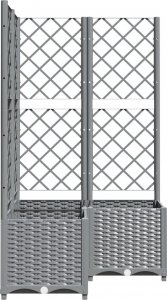 vidaXL Donica ogrodowa z kratką, jasnoszara, 80x80x136 cm, PP 5