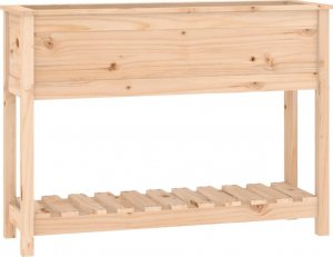 vidaXL Donica z półką, 111,5x34,5x81 cm, lite drewno sosnowe 2