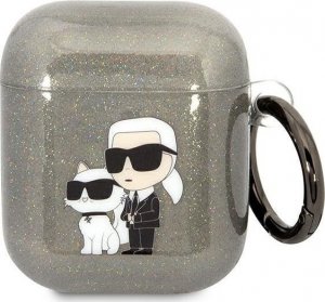 Karl Lagerfeld Karl Lagerfeld KLA2HNKCTGK Airpods 1/2 cover czarny/black Gliter Karl&Choupette 1