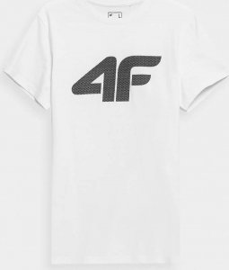 4f T-shirt 4F Koszulka męska z nadrukiem BIAŁA S 1