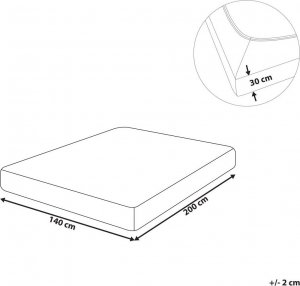 Beliani Bawełniane prześcieradło z gumką 140 x 200 cm ciemnoszare JANBU 6