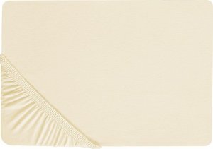 Beliani Bawełniane prześcieradło z gumką 140 x 200 cm beżowe JANBU 2