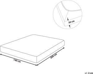 Beliani Bawełniane prześcieradło z gumką 140 x 200 cm beżowoszare JANBU 6