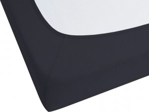 Beliani Bawełniane prześcieradło z gumką 140 x 200 cm czarne JANBU 4