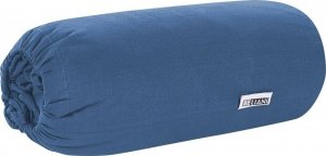 Beliani Bawełniane prześcieradło z gumką 140 x 200 cm granatowe JANBU 5