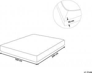 Beliani Bawełniane prześcieradło z gumką 160 x 200 cm granatowe JANBU 6