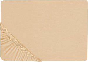 Beliani Bawełniane prześcieradło z gumką 160 x 200 cm piaskowe JANBU 2