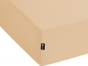 Beliani Bawełniane prześcieradło z gumką 160 x 200 cm piaskowe JANBU 3