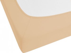 Beliani Bawełniane prześcieradło z gumką 160 x 200 cm piaskowe JANBU 4