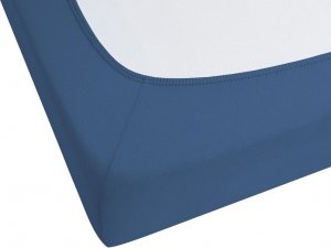 Beliani Bawełniane prześcieradło z gumką 180 x 200 cm granatowe JANBU 4