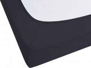 Beliani Bawełniane prześcieradło z gumką 180 x 200 cm czarne JANBU 4