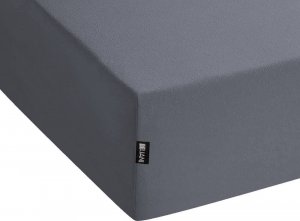 Beliani Bawełniane prześcieradło z gumką 200 x 200 cm ciemnoszare JANBU 3