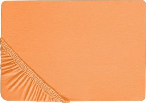 Beliani Bawełniane prześcieradło z gumką 200 x 200 cm pomarańczowe JANBU 2