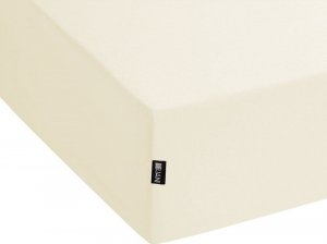 Beliani Bawełniane prześcieradło z gumką 90 x 200 cm beżowe JANBU 3