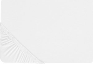 Beliani Bawełniane prześcieradło z gumką 90 x 200 cm białe JANBU 2