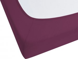 Beliani Bawełniane prześcieradło z gumką 90 x 200 cm burgundowe JANBU 4