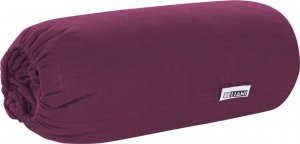 Beliani Bawełniane prześcieradło z gumką 90 x 200 cm burgundowe JANBU 5