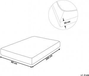 Beliani Bawełniane prześcieradło z gumką 90 x 200 cm beżowoszare JANBU 6