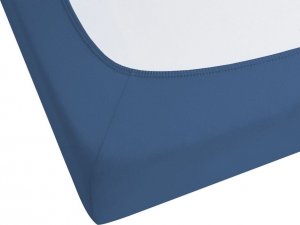 Beliani Bawełniane prześcieradło z gumką 90 x 200 cm granatowe JANBU 4
