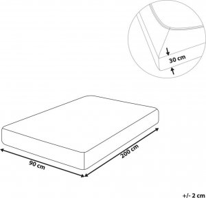Beliani Bawełniane prześcieradło z gumką 90 x 200 cm oliwkowe JANBU 6