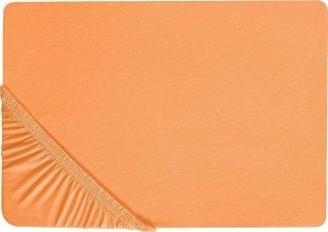 Beliani Bawełniane prześcieradło z gumką 90 x 200 cm pomarańczowe JANBU Lumarko! 1