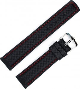 Hirsch Skórzany wodoodporny pasek do zegarka 20 mm HIRSCH Carbon L 02592052-2-20 2