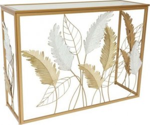 DKD Home Decor Konsola DKD Home Decor Lustro Złoty Metal Biały (108 x 37 x 80 cm) 1