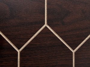 Beliani Konsola 3 szuflady ciemne drewno z czarnym MALSALA 7