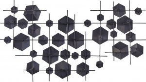 Beliani Dekoracja ścienna sześciany złote FLEROVIUM 3