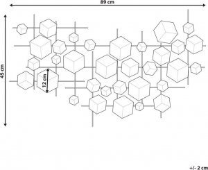 Beliani Dekoracja ścienna sześciany złote FLEROVIUM 5