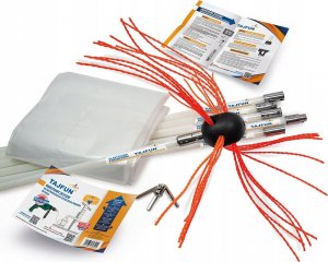 Tajfuny Zestaw Do Czyszczenia Komina Od Dołu Na Wiertarkę Tajfun 6m szczotka nylonowa 2