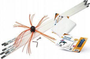 Tajfuny Zestaw Do Czyszczenia Komina Od Dołu Na Wiertarkę Tajfun 6m szczotka nylonowa 6