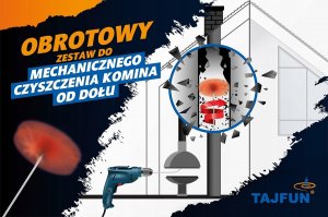 Tajfuny ZESTAW DO CZYSZCZENIA KOMINA NA WIERTARKĘ OD DOŁU TAJFUN 8M szczotka nylonowa 12