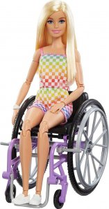 Lalka Barbie Mattel Fashonistas Lalka na wózku Strój w kratkę HJT13 3