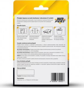 NO PEST Lep 2w1 na Mole 2 szt Pułapka Lepowa Środek Sposób Pułapka na Mole Spożywcze Odzieżowe Kuchenne Ubraniowe 4