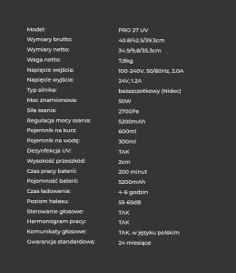 Robot sprzątający Cobbo PRO 27 UV 15