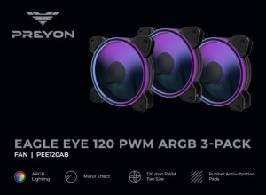 Obudowa PREYON Obudowa PREYON Nest Meshy+ (PRENMP04B) + Wentylator PREYON Eagle Eye 120 PWM ARGB 3-pack (PEE1203B) 29