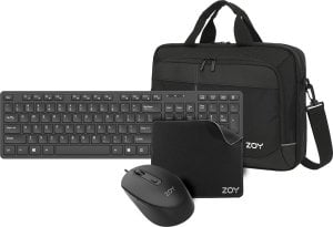 Mysz ZOY Mysz ZOY ZMS08 czarna + Klawiatura ZOY ZK800 + Podkładka ZOY czarna ZMP30 + Torba ZOY ProBag 16" ZLB16 1