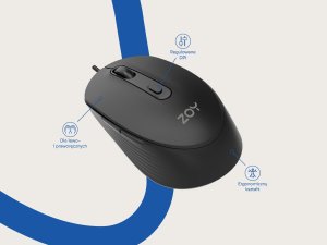 Mysz ZOY Mysz ZOY ZMS08 czarna + Klawiatura ZOY ZK800 + Podkładka ZOY czarna ZMP30 + Torba ZOY ProBag 16" ZLB16 5