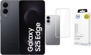 Smartfon Samsung Galaxy S25 Edge 12/512GB Czarny (SM-S937BZK) + Etui Clear Case 1