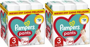 Pampers Pieluchomajtki 3, 6-11 kg, 204 szt. x2 1