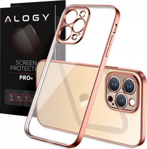Alogy Etui Alogy TPU Luxury Case z osłonką na aparat do Apple iPhone 13 Pro różowo-przezroczyste + Szkło 1