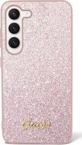 Guess Etui Guess GUHCS23MHGGSHP Samsung Galaxy S23+ Plus różowy/pink hard case Glitter Script 1