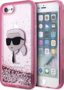 Karl Lagerfeld Etui Karl Lagerfeld KLHCI8LNKHCP Apple iPhone SE 2022/SE 2020/8/7 różowy/pink hardcase Glitter Karl Head 1