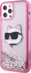 Karl Lagerfeld Etui KLHCP12MLNCHCP Apple iPhone 12/12 Pro różowy/pink hardcase Glitter Choupette Head 2