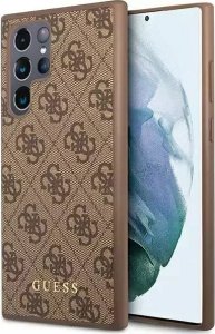 Guess Etui Guess GUHCS23LG4GFBR do Samsung Galaxy S23 Ultra S918 brązowy/brown hard case 4G Metal Gold Logo 1