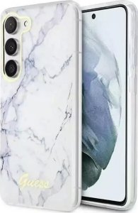 Guess Etui Guess GUHCS23SPCUMAH do Samsung Galaxy S23 S911 biały/white hardcase Marble 1