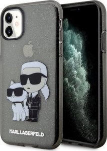 Karl Lagerfeld Etui Karl Lagerfeld KLHCN61HNKCTGK Apple iPhone 11/XR czarny/black hardcase Gliter Karl&Choupette 1