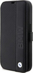 BMW Etui BMW BMBKP14X22RDPK Apple iPhone 14 Pro Max czarny/black bookcase Leather Textured&Stripe 1